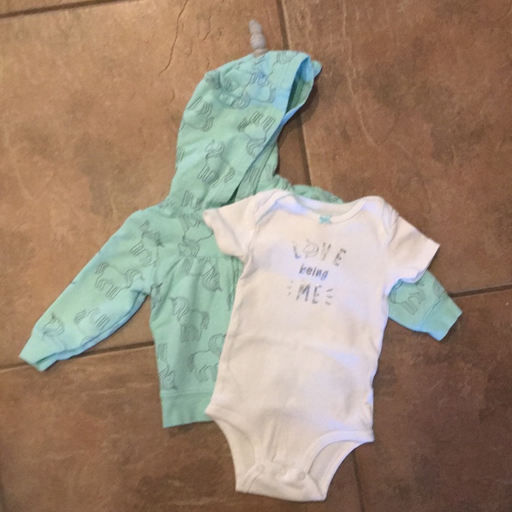 Girls onesie and character hoodie set - unicorn